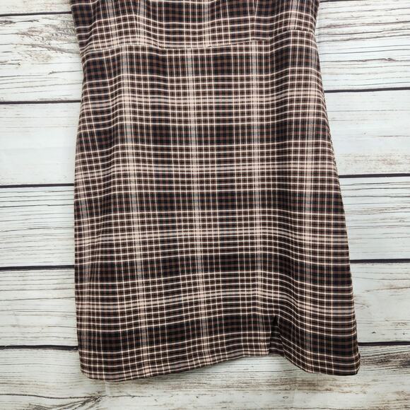 GB Woman's Brown Plaid Dress Size Large With Tags - Picture 2 of 12